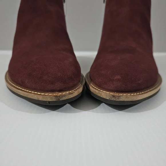 NEW Ecco Shape 35 Sartorelle Ankle Boot EU 40 Red Suede Water Resistant Low Heel - Picture 6 of 14